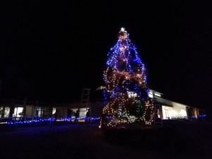 願成就温泉にクリスマスツリー