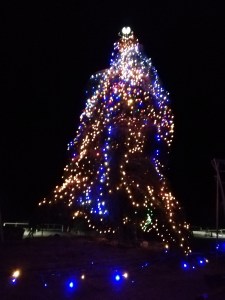 願成就温泉にクリスマスツリー